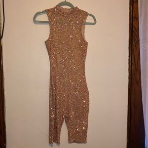 Sequin romper, peach size small
